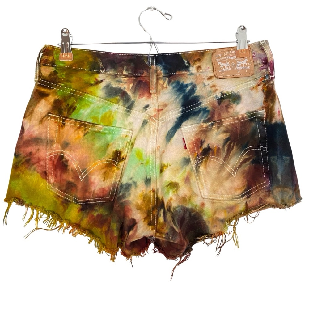 Levi's Tie-Dye Multicolor Denim Cutoff Shorts